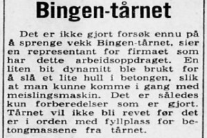 Bilde av Sprengning av Stratos -Bingentårnet